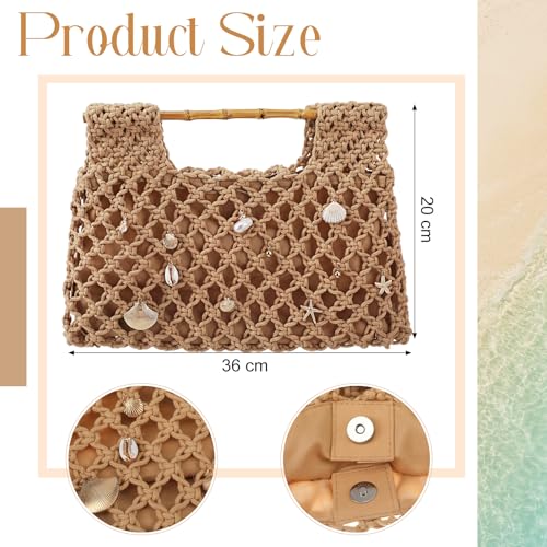 Bolso de mano tejido crochet para mujer miniatura 4
