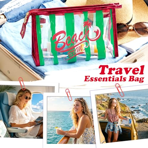 Image of COSHAYSOO Sunscreen Bag Clear Makeup Toiletry Pouch Beach Vacation Essentials for Women Teen Girls Trip Gifts Summer Pool Travel Must Have Accessories Waterproof Stuff