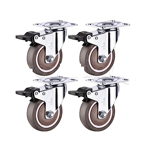 Roulettes pivotantes pour meuble en caoutchouc lot de 4 pour sol en parquet