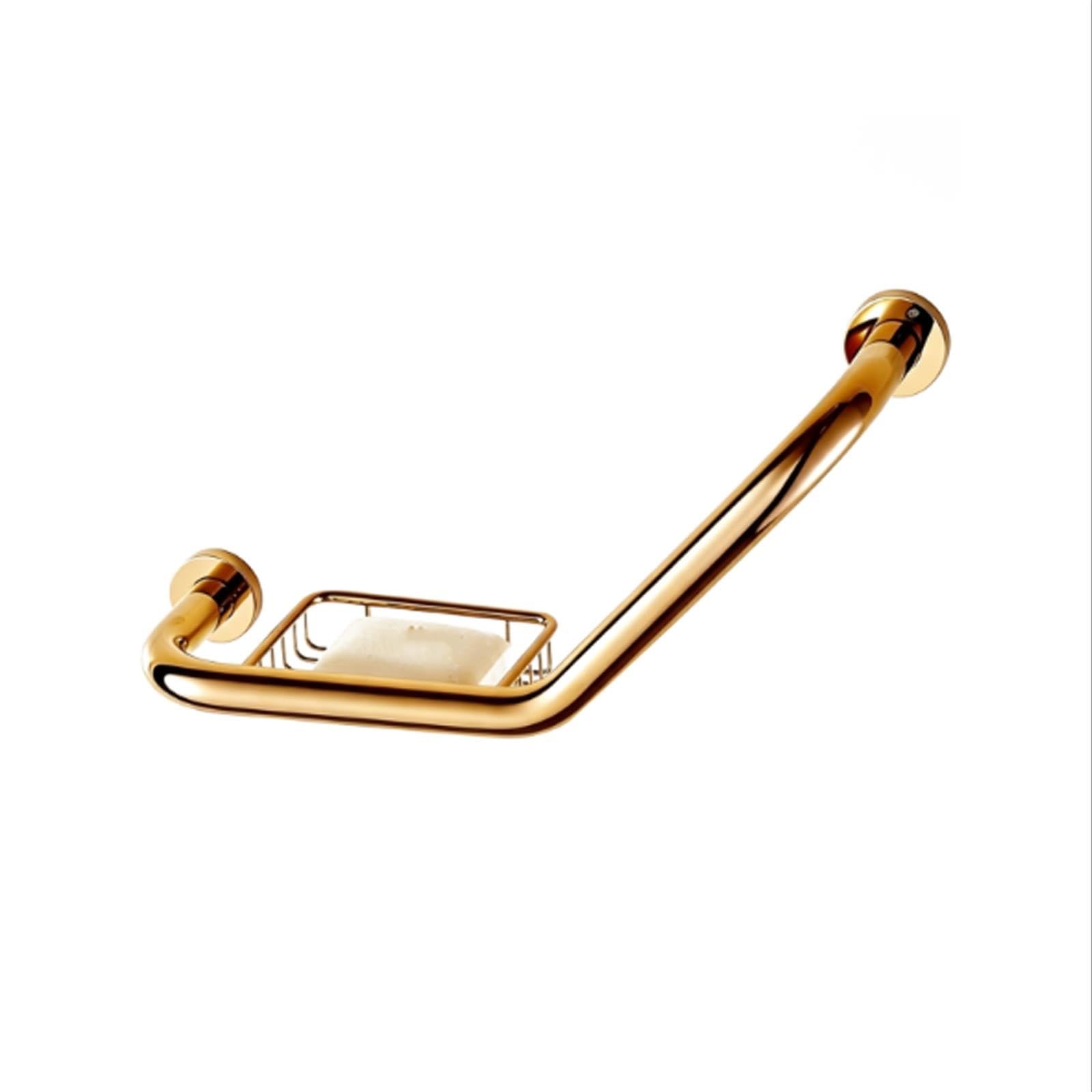 Maniglione Doccia Rame con Portasapone, Sicurezza Bagno | Portata 150 Kg, Corrimano Antiruggine; Supporto Antiscivolo per Anziani, Gestanti in Vasca e Doccia