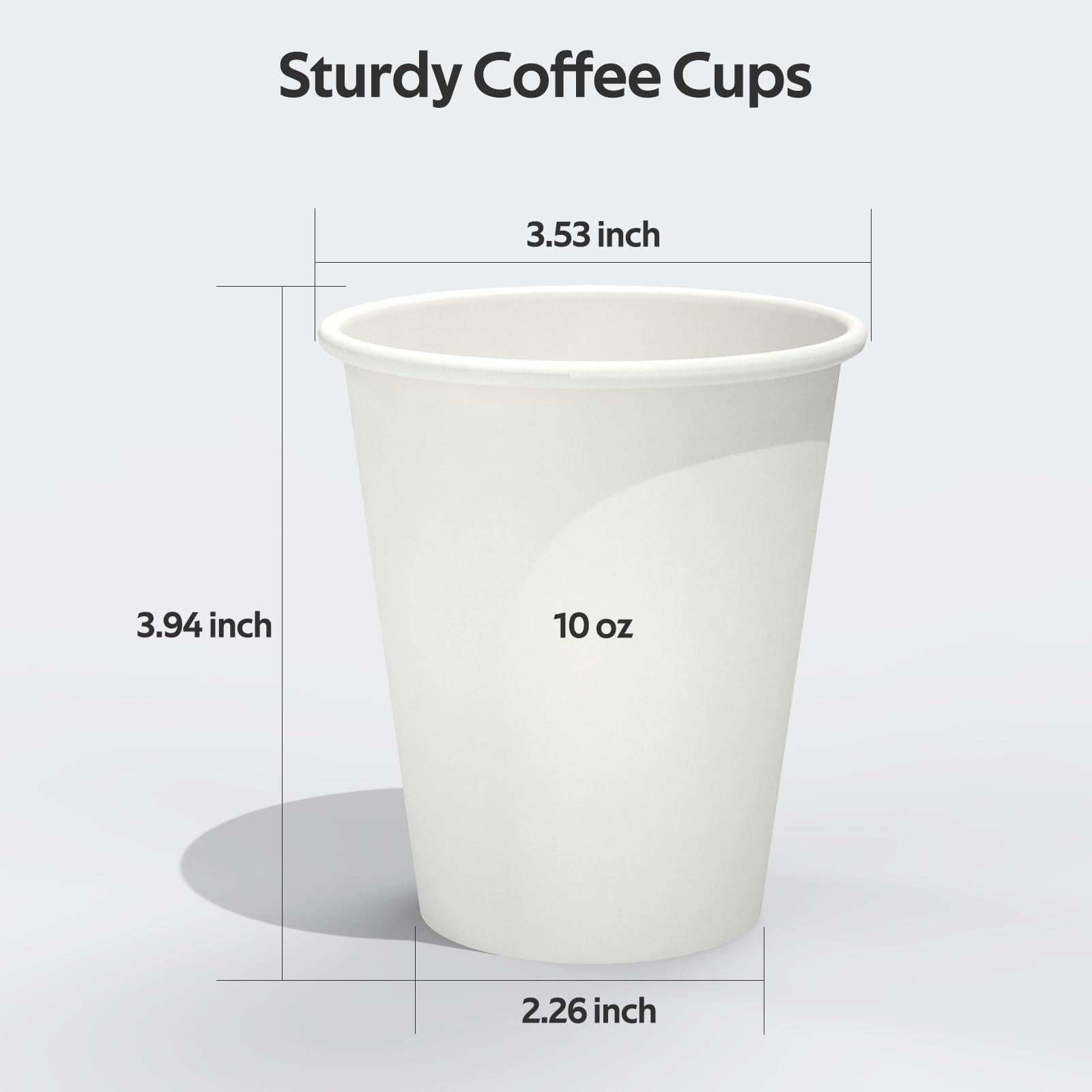 Snapklik.com : 100 Count 10 Oz Coffee Cups, Leak-Free Food Safe Paper ...