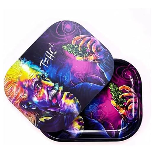 FANVA Rolling Tray with Magnetic Lid - Mini Metal Rolling Tray with Spill Proof Cover - Cute Decorative Tray - Perfect Storage for Home or On-The-Go-Small Size - 7'' x 5.5'', Blue
