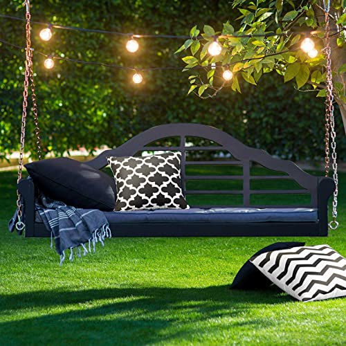 Top Finel 100% Durable Canvas Square Decorative Throw Pillows Cushion Covers Pillowcases For Sofa,Set Of 6,18×18 Inch-Black #TOP6