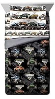 Monster Jam Full Size Comforter Set 5 Piece Kids Bedding for Boys, Black — image 2