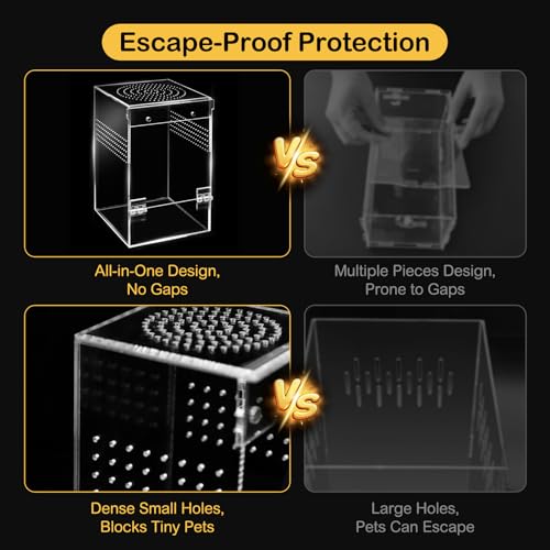 Image of Jumping Spider Enclosure Starter Kit,Escape Proof Ocean Terrarium | Praying Mantis Terrariums,Transparent Acrylic Complete Bug Habitat,All In One Arboreal Tarantula Cribs Cage,Insect Container