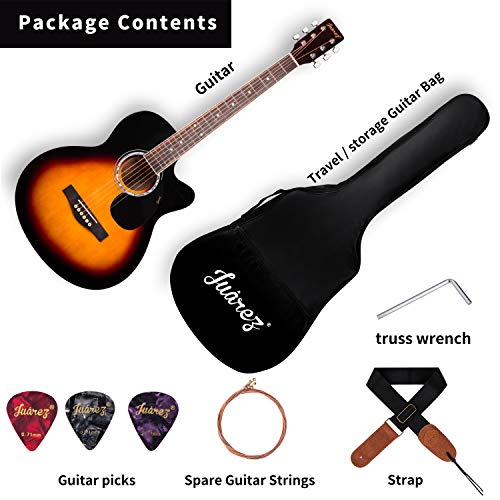 Image of JUAREZ Arpeggio 99.06 cm (39 Inch) Semi-Acoustic Guitar Kit, JRA39SP-Q-3TS Spruce Top, Rosewood Fretboard & Bridge, Truss Rod, 4 Band EQ, Chrome Die Cast Machine Tuners, Sunburst
