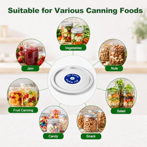 Image of 50Pcs Canning Lids, Mason Jar Lids Fit for Regular& Wide Mouth Jars