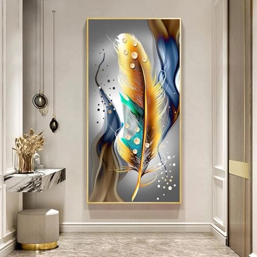 Impression plume d'or sur toile scandinave de qualité supérieure