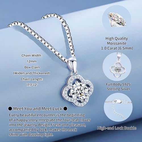 Moissanite Necklace, Women's Diamond Necklace, 'I LOVE YOU' Heart Pendant Necklace, 1-3 Carat Moissanite Pendant, 925 Sterling Silver Electroplated With 18k Gold Necklace, The Best Gift for Wife, Girlfriend, Mother and Daughter.4