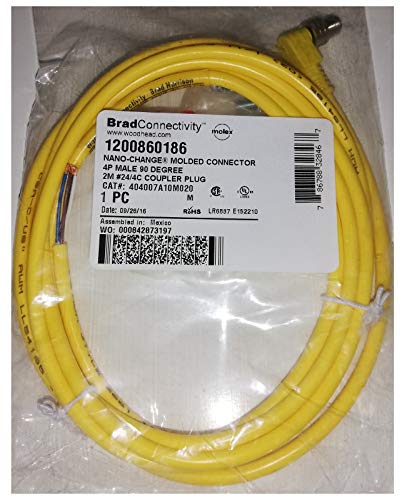 Câble de raccordement M8 Molex 1200860186 4 pôles mâle coudé 2m