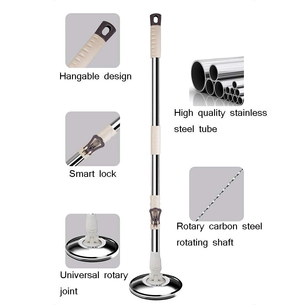 Sistema Pulizia casa 360 ° Spin Mop con Secchio e 4 testine mocio in Microfibra