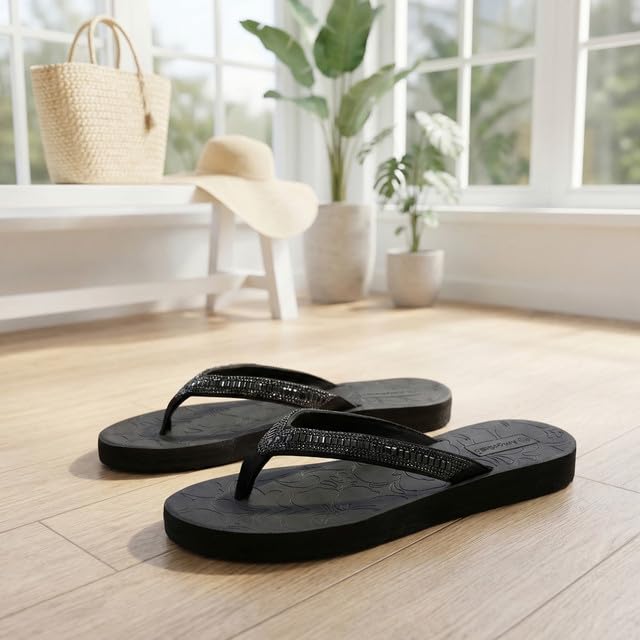 ARRIGO BELLO Chanclas Mujer Verano Sandalias Brillantes Strass Antideslizante Talla 36-41