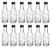 Nakpunar 12 pcs 50 ml Glass Liquor Bottles with Black Cap