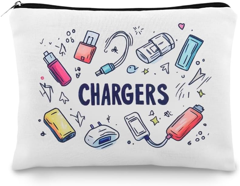 Sisadodo Chargers Organizer Travel Bag for Women Men Charging Cable Bag with Zipper Electronics Storage Bags Cord Plug Phone Earbud U Disk Storage Bags Organizer Toiletry Travel Cosmetic MakeupBag