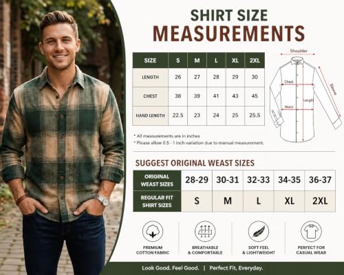 Image of Men's Flannel Plaid Check Full Sleeve Button-Down Shirt