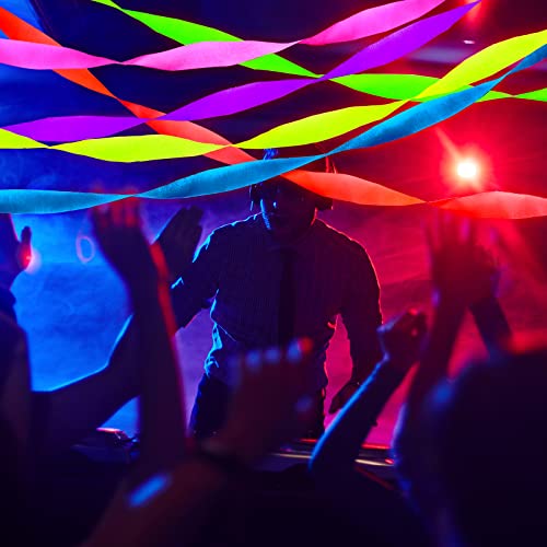 12 Rolls Crepe Paper Streamers Neon, Mint Green Pink Paper Streamers Backdrop Hanging Decoration For Wedding, Birthday, Neon Party, Fiesta Party, Prom Dance, Party Photography (Bright Colors) #TOP3
