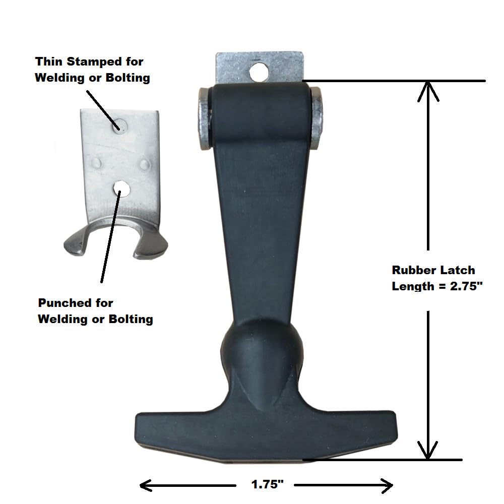 Elastic Stainless Steel Rubber Hood Catch - Flexible T-Handle Hasp Rubber Flexib - View #2