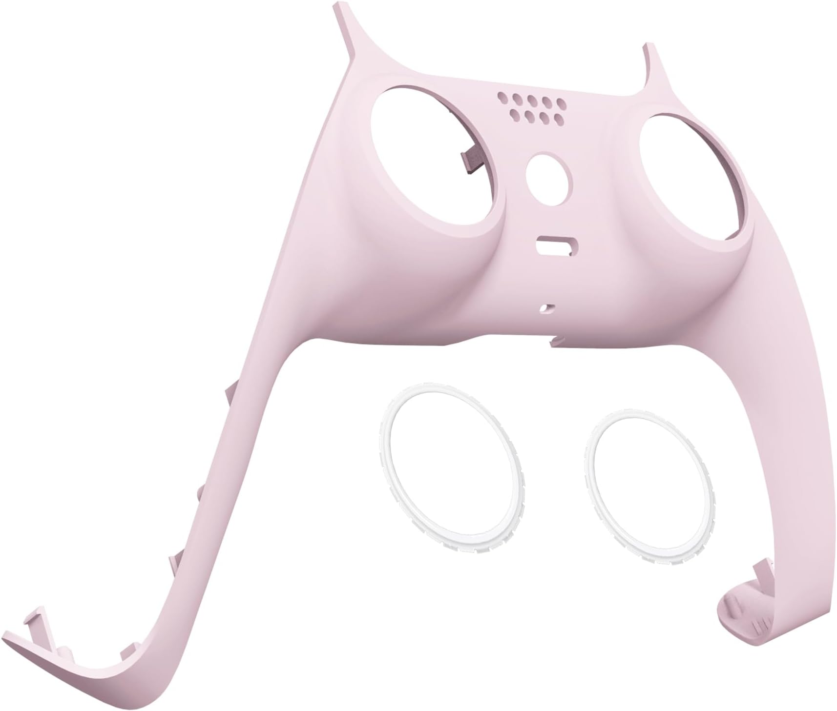 eXtremeRate Sakura Pink Decorative Trim Shell for DualSense 5 Controller, Soft Touch DIY Replacement Clip Shell for PS5 Controller, Custom Plates Cover for PlayStation 5 Controller w/Accent Rings