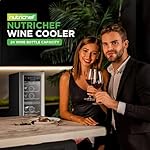 NutriChef PKCWCDS248.5 Chilling Refrigerator Cellar-Dual-Zone Wine Cooler/Chiller, Digital Touch Button Control with Air Tight Seal, Contains Placement for Standing (24 Bottle Storage Capacity), Black - Image 4
