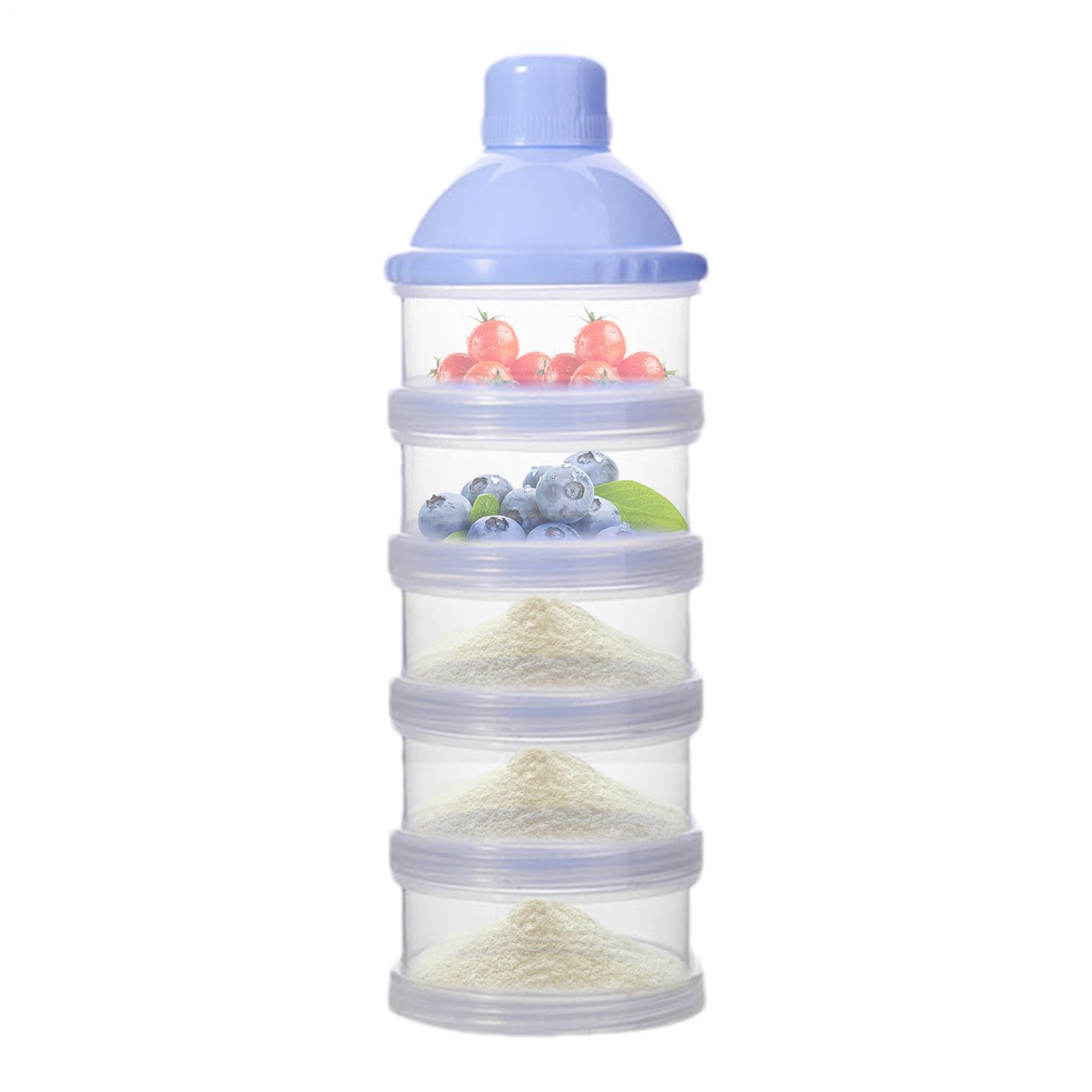 Dispensador De Leche En Polvo - Dispensador De Fórmula De 5 Capas Para Bebés Y Niños Pequeños, Contenedor Portátil Apilable Para Fórmula Infantil En Polvo, Para Viajes Al Aire Libre