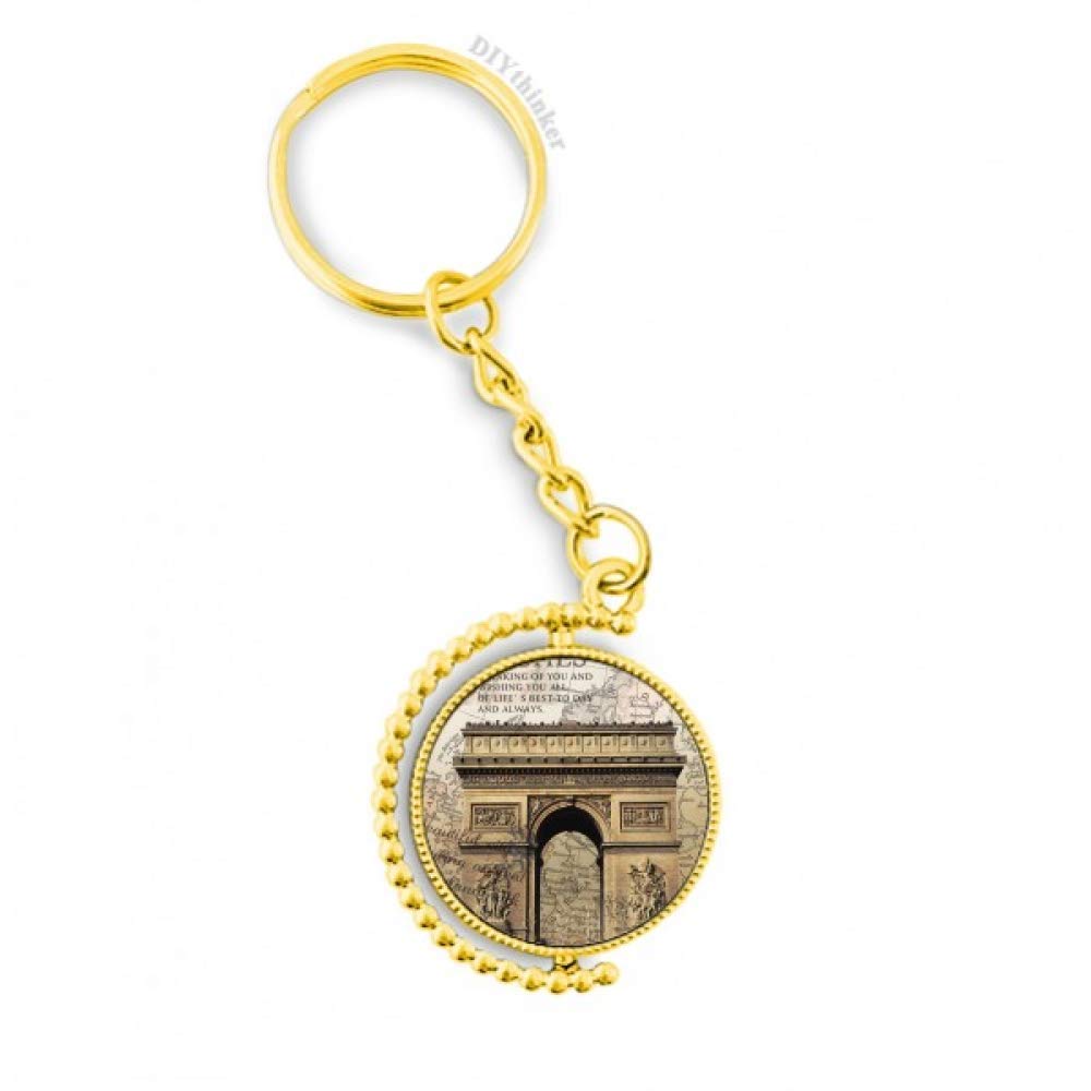 DIYthinker Arch Of Triumphal Best Paris Metal Connector Key Chain Ring Accessory Golden Keyholder