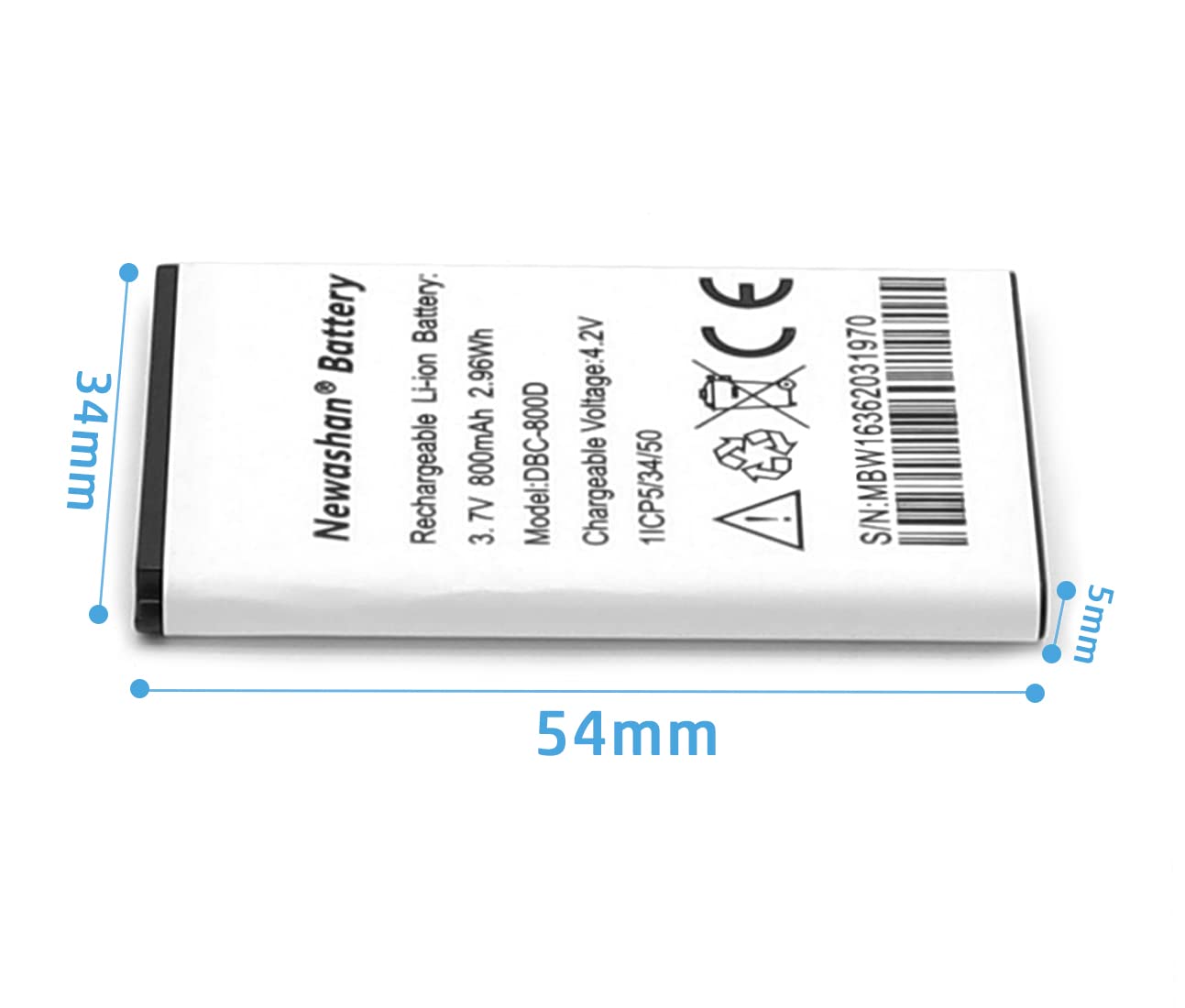 Batterie Compatible avec Doro téléphone 6530 6520 6620 5030 1360 1361 1350 5516 6030 6050 6051 6526 2424 Phone Easy 500 508 611 DBC-800D DBP-800B 800mAh 3,7V Rechargeable Li-ION Accu Piles