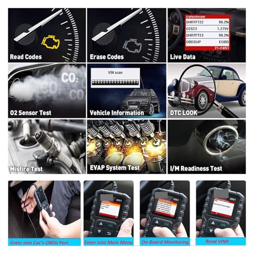 Escáner OBD2 que soluciona dudas de averías del motor mediante lector códigos OBDII de coche 7