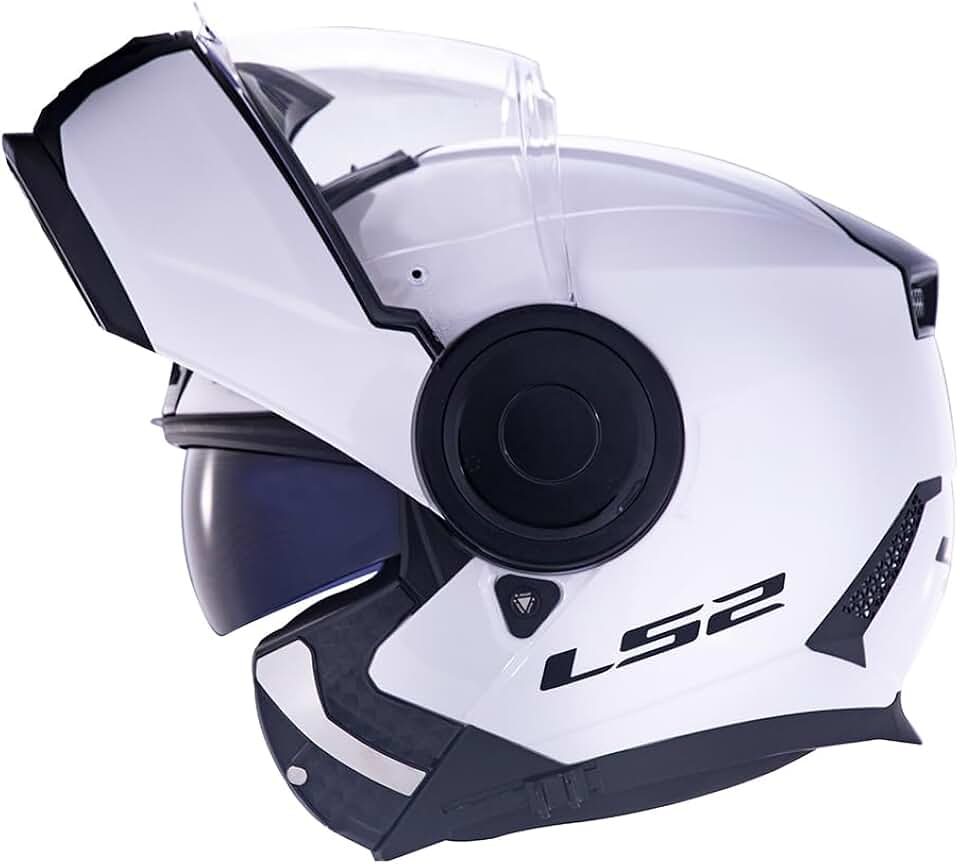 Capacete Ls2 Scope Ff902 Monocolor Branco Escamoteável