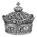 AVESON Creative Vintage Metal Alloy Crown Design Jewelry Box Ring Trinket Case Christmas Birthday Gift, Small