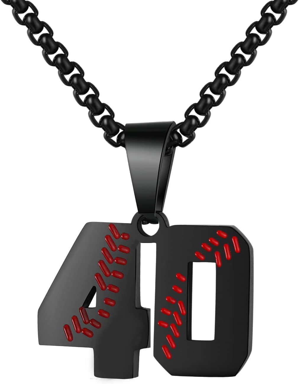 AIAINAGI Baseball Number Necklace - Stainless Steel Chain Pendant for Men Athletes 00-99 Jersey Number Gift