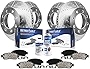 Detroit Axle - 4WD SRW Front Rear Drilled Rotors + Brake Pads Replacement for Ford F-250 350 Super Duty - 10pc Set