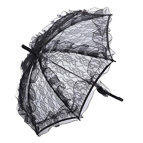 Parasol en dentelle noire pour éviter les photos de mariage fades