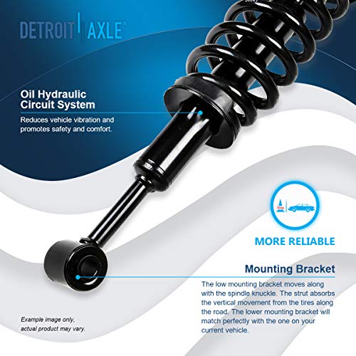Image of Detroit Axle - 2 Front Struts for 2006-2010 Ford Explorer Mercury Mountaineer Complete Struts w /Coil Spring 2007 2008 2009 Replacement Suspension Ready Strut Shock Assembly