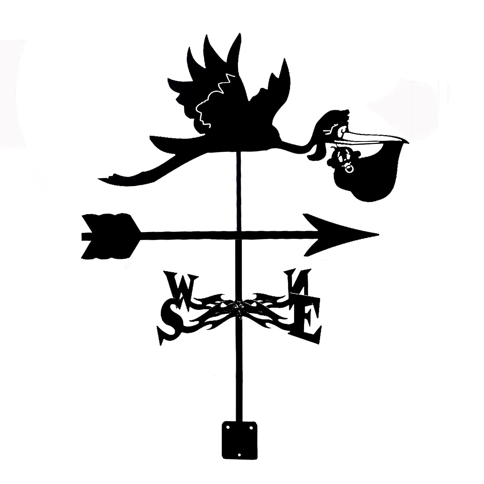 TAXXII Weather Vane Metal Animal Ornament Wind Roof Mount Decoration Weathervane Direction Indicator Barn Gazebo Outdoor Garden Yard Measuring Tool