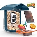 birdsnap® PAV- Bird Feeder with Camera Solar Panel, 2K HD & 64GB Card, AI Identify Bird Species Smart Bird House with Camera, Record Video Live View, Auto Capture, Ideal Gift for Birds Lover