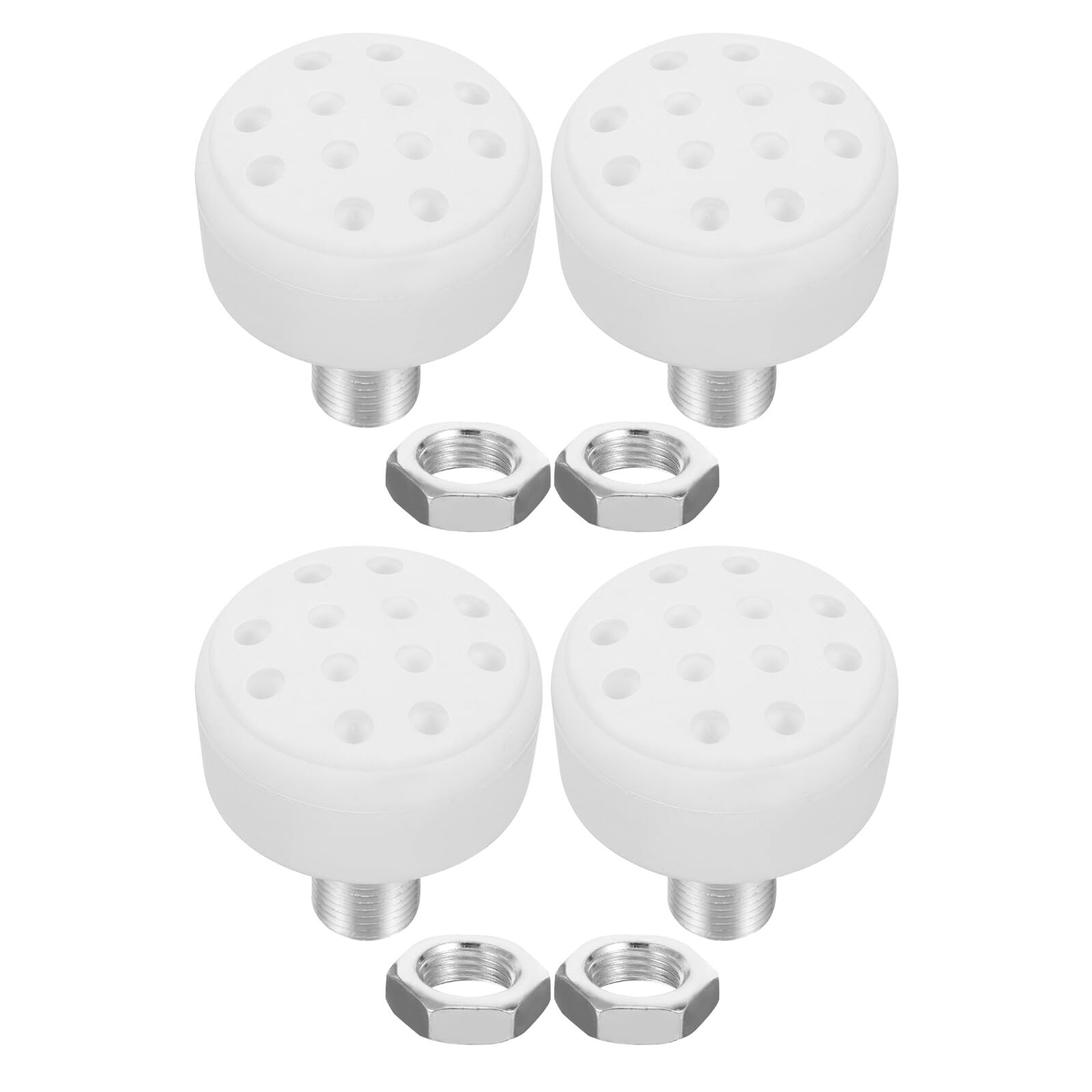 Lot de 4 Butées de Frein Réglables en Caoutchouc Blanc pour Patins à roulettes Quad Pièces de Rechange Solide Compatibles Patins Double Rangée Contrôle du Freinage pour Roller