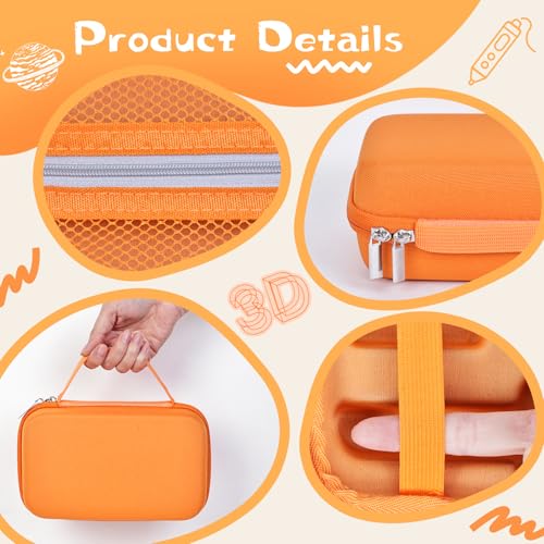 Hard Case Compatible with MYNT3D Super/Professional Printing 3D Pen, Orange — view 3
