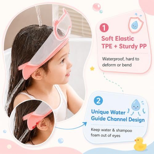 Image of FUNUPUP Baby Shower Cap for Toddlers Kids, Soft TPE Silicone, Nude Pink