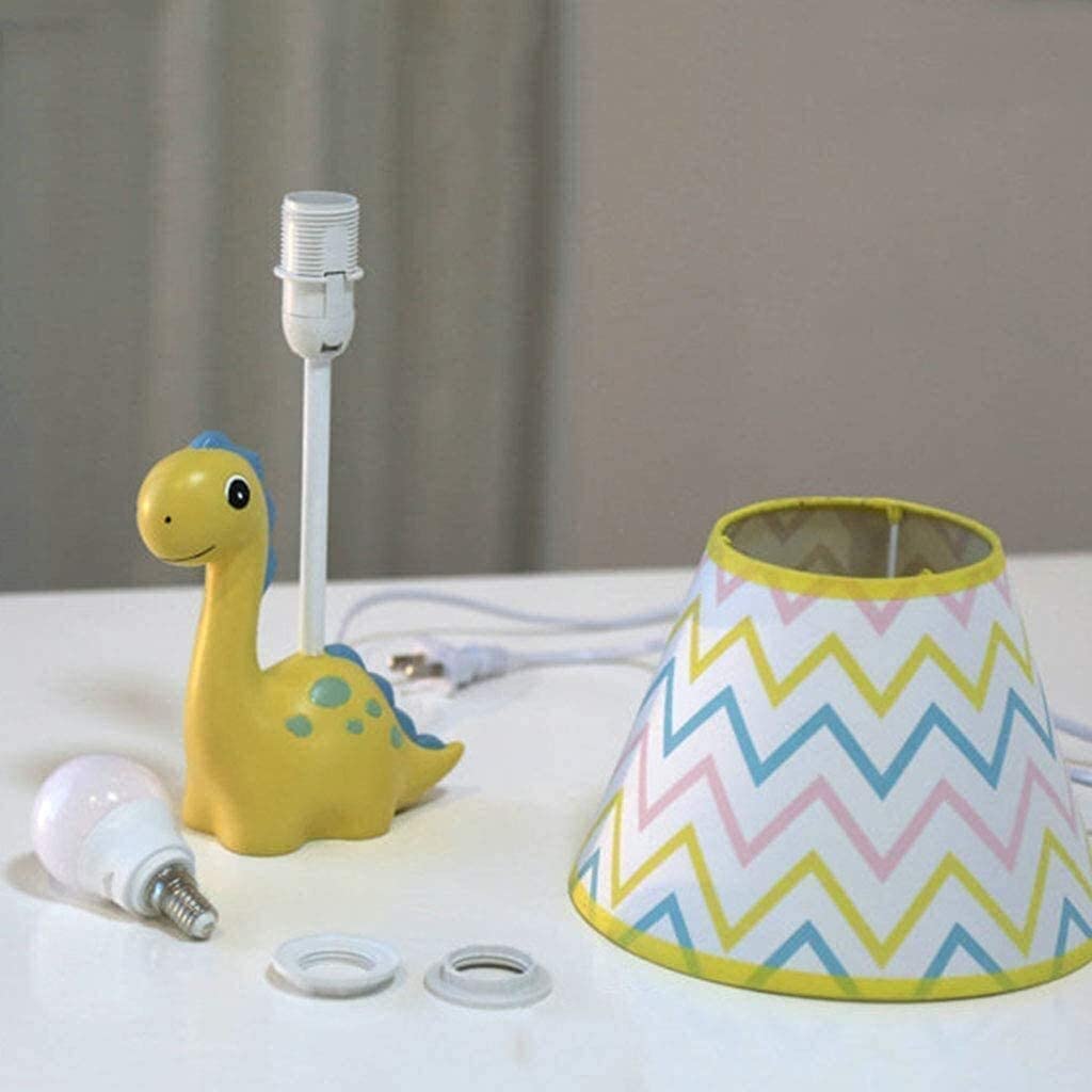 Lámpara de escritorio Habitación para niños Dibujos animados Amarillo Dinosaurio Dormitorio Lámpara de noche Creativa Cálida Romántica Linda