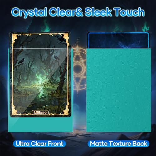 Image of 500 Count Card Sleeves, Matte Magic Card Sleeves, Smooth Shuffle & Tear Resistant, Fit for MTG, TCG, CCG (Cyan)