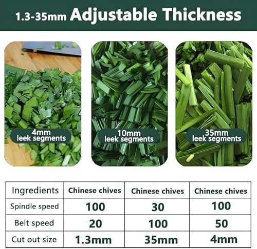 Electric Scallion Slicer 200W - Fast Vegetable Cutter for Ginger, Chili, Potato, Cucumber - 150kg/H, 700 RPM - Spring Onion, Celery, Parsley Chopper