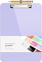 Vista 23 de Sooez Portapapeles de plástico con soporte para bolígrafo, [10% más grueso] Tableros de clip de 8.5 x 11 pulgadas con clip de perfil bajo, bonito