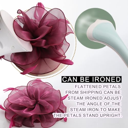 Image of DRESHOW Fascinators Hat Tea Party Headwear Ribbons Feathers on a Headband and a Clip for Women