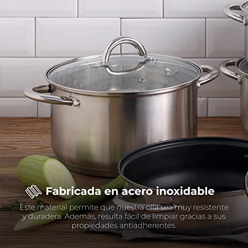 RENBERG-Alexander-Olla-de-Cocina-Olla-Alta-de-32-x-25-cm-y-20-Litros-con-Tapa-de-Cristal-Acero-Inoxidable-Menaje-de-Cocina-Fondo-Encapsulado-de-5-Capas-Para-Todo-Tipo-de-Cocinas