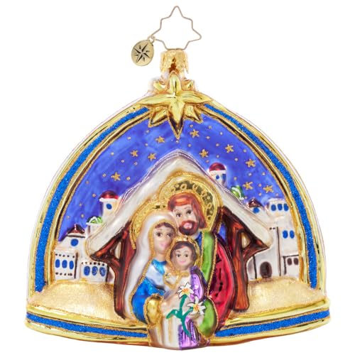 Christopher Radko Hand-Crafted European Glass Christmas Tree Decorative Ornament, Two Scenes of The Savior