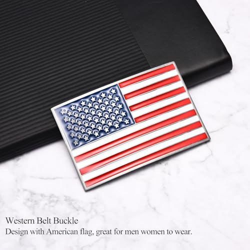 Hebilla de cinturón de bandera nativa americana para vaquero occidental y moda patriótica grande 6