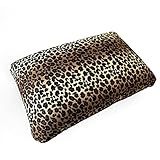 Cushie Pillows Microbead Squishy Travel Neck Pillow for Airplane Travel Pillow, Flexible Travel Airplane Pillow Comfortable 13.5 x 10 inches Rectangle Pillow - Leopard