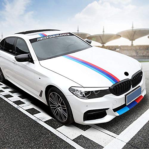 55.1" X 35.2" M Performance Car Reflective Vinyl Sticker, Cool Graffiti Sign Stickers Vehicle Accessories, Windshield Car Decal Fade-Resistant Waterproof Decorative Text Front Rear Windshield Windo #TOP3