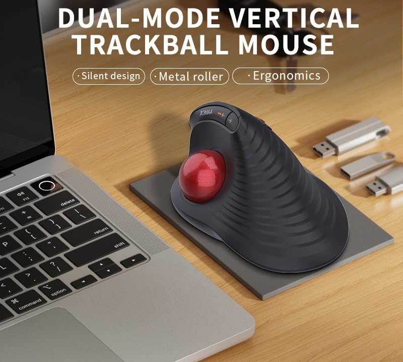 Ratón vertical inalámbrico de alta ergonomía con acabado profesional 2