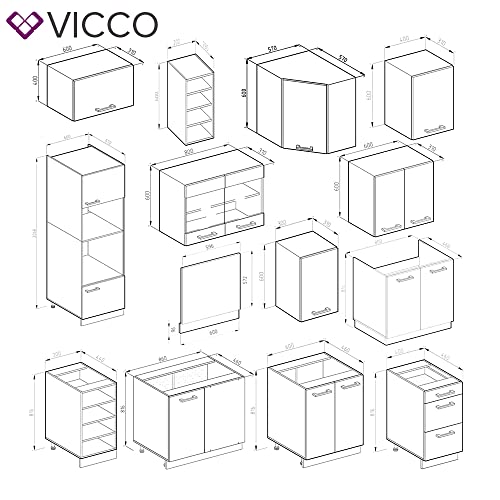 Vicco Küchenzeile Einbauküche Küchenschränke R-Line Weiß Küchenmöbel - Image 4